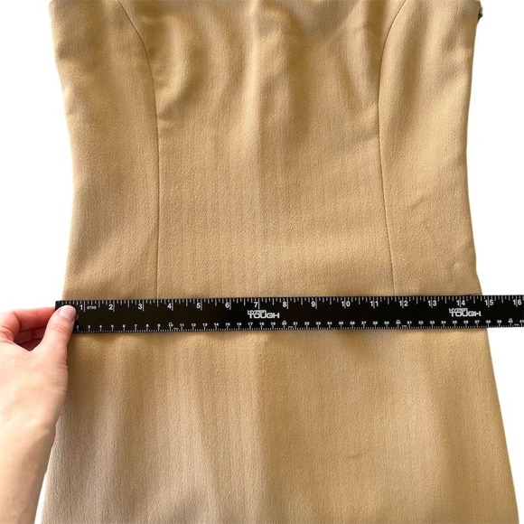BCBG Max Azria Beige Sheath Dress Square Neck Sleeveless Business USA Made - Picture 10 of 10